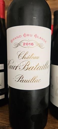 Vin Rouge sec Château Haut-Batailley 2016 France Bordeaux Pauillac AOC Grand Cru