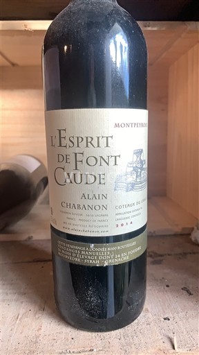 Languedoc Coteaux du Languedoc Alain Chabanon L'Esprit de Font Caude 2014