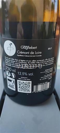 Loiredalen Crémant de Loire Domaine Gagnebert Icke årgångsbetecknad