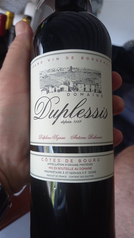 Burdeos Côtes-de-bourg Domaine Duplessis 2022