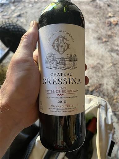 Burdeos Blaye-Côtes de Burdeos Château Gressina 2018