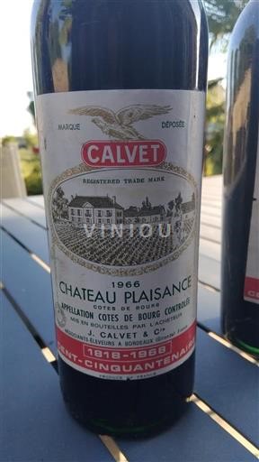 Burdeos Côtes-de-bourg Château Plaisance 1966