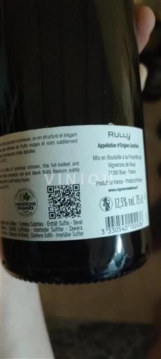 Burgundi Rully Vignerons de Buxy Ei vuosikertaa