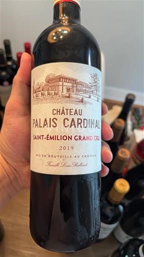 Bordeaux Saint-Émilion Grand Cru Château Palais Cardinal 2019