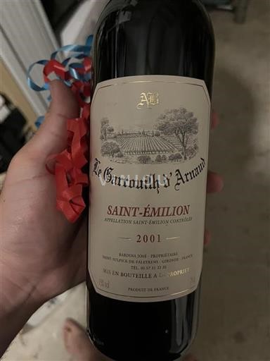 Bordeaux Saint-Émilion Le Garrouilh Arnaud 2001