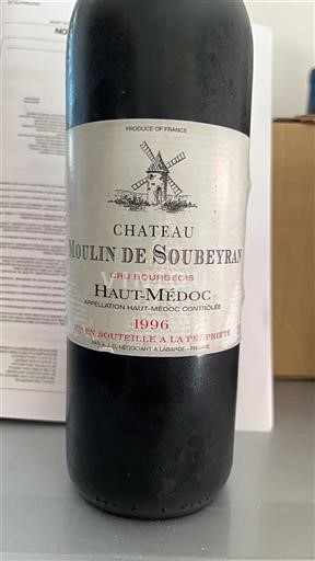 Bordéus Haut-Médoc Cru Bourgeois Château Moulin de Soubeyran 1996