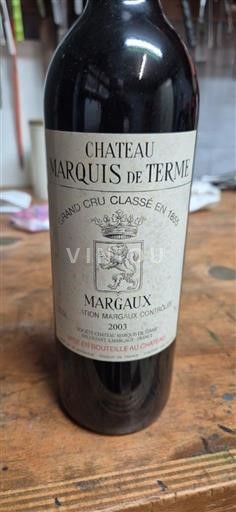 Burdeos Margaux Grand Cru Château Marquis de Terme 2003