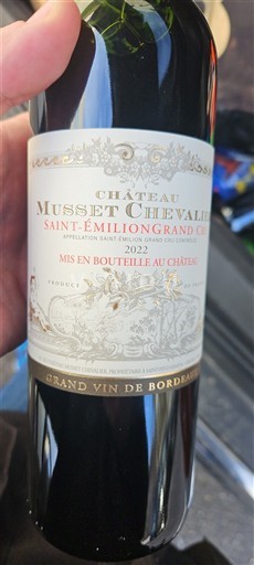 Bordeaux Saint-Émilion Grand Cru Grand Cru Château Musset Chevalier 2022
