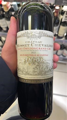 Bordeaux Saint-Émilion Grand Cru Grand Cru Château Musset Chevalier 2022