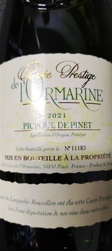 Languedoc Picpoul-de-pinet Cave de l'Ormarine Prestige 2021