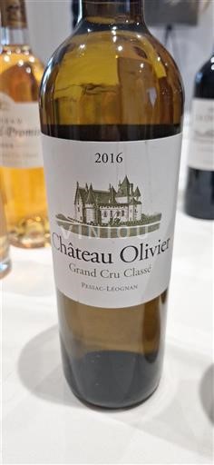 Vin Blanc sec Château Olivier 2016 France Bordeaux Pessac-Léognan AOC Grand Cru Classé