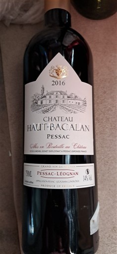 Bordeaux Pessac-Léognan Château Haut-Bacalan 2016
