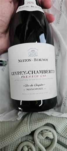 Burgund Gevrey-Chambertin Premier Cru Nuiton-Beaunoy Clos du Chapitre 2020