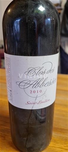 Bordeaux Saint-Émilion Clos des Abbesses 2010