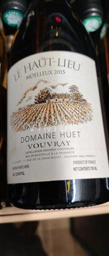 Loire Valley Vouvray Domaine Huet Le Haut-Lieu Moelleux 2015