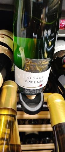 Vin Blanc sec Pierre Henri Ginglinger 2018 France Alsace Pinot gris AOC Grand Cru