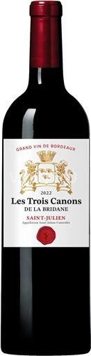 Vin Rouge sec Les trois canons Château La Bridane 2022 France Bordeaux Saint-Julien AOC