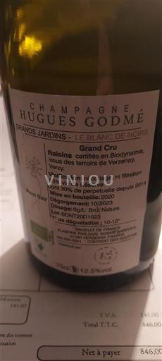 Champagne Champagner Grand Cru Hugues Godmé Grands Jardins - Le Blanc de Noirs 2020