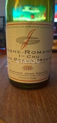 Borgogna Vosne-Romanée Premier Cru Domaine Jean Grivot Les Beaux Monts 1990