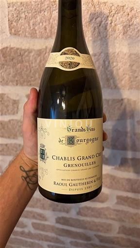 Vin Blanc sec Grenouilles Raoul Gautherin & Fils 2020 France Bourgogne Chablis AOC Grand Cru