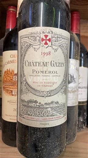 Bordeaux Pomerol Gazin 1998