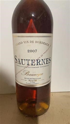 Bordeaux Sauternes Bauvoyre 2007