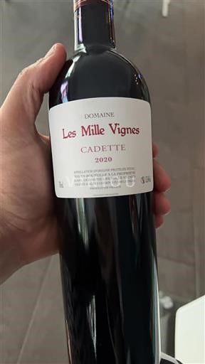 Vin Rouge sec Cadette Domaine Les Mille Vignes 2020 France Languedoc Fitou AOC