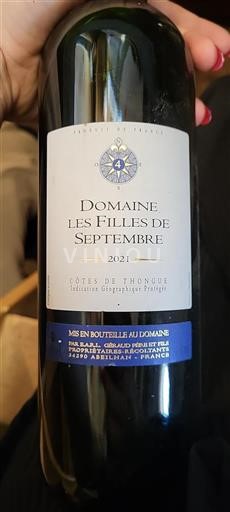 Languedoc-Roussillon Côtes de Thongue Domaine Les Filles de Septembre 2021