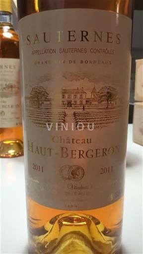 Bordeaux Sauternes Château Haut-Bergeron 2011