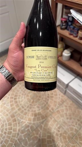 Bourgogne Vougeot Premier Cru Domaine Philippe Les Cras 2016