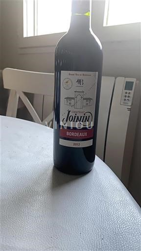 Vin Rouge sec Château Joinin 2012 France Bordeaux AOC