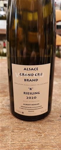 Vin Blanc sec K Albert Boxler 2020 France Alsace AOC Grand Cru