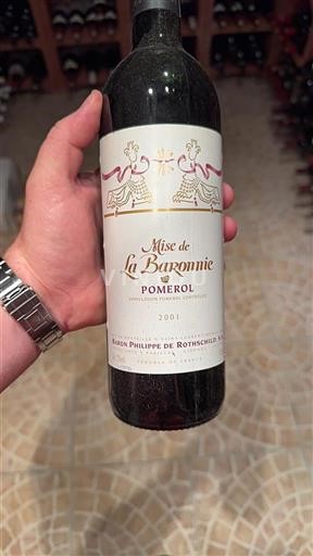 Vin Rouge sec Mise de La Baronnie Baron Philippe de Rothschild 2001 France Bordeaux Pomerol AOC