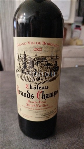 Bordoja Saint-Émilion Château Grands Champs Grande 2022