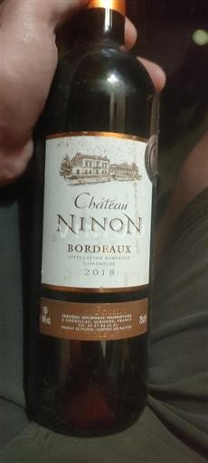 Vin Rouge sec Château Ninon 2018 France Bordeaux AOC