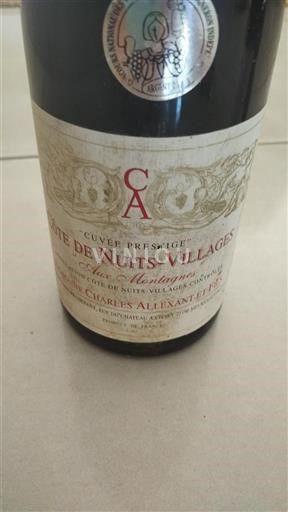 Bourgogne Côte de nuits villages Domaine Charles Allexant et Fils Prestige 1999