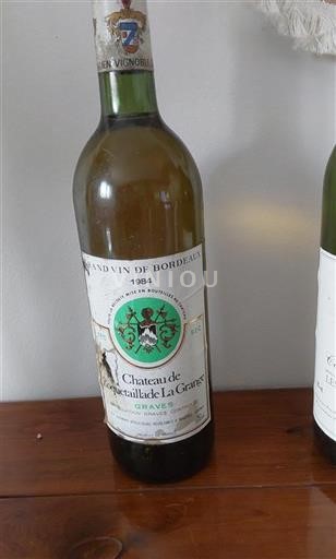 Vin Blanc sec Château Roquetaillade La Grange 1984 France Bordeaux Graves AOC