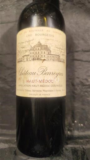 Bordeaux Haut-Médoc Cru Bourgeois Château Barreyres Ikke årgangsbestemt