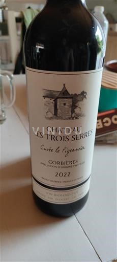 Languedoc Corbières Château Les Trois Serres le Pigeonnier 2022