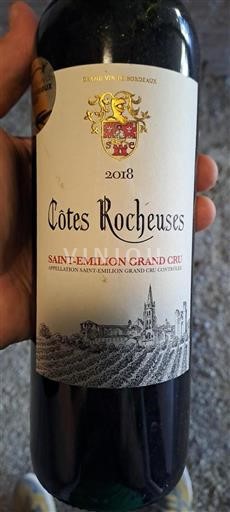 Burdeos Saint-Émilion Gran Cru Grand Cru Côtes Rocheuses 2018