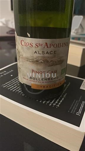 Vin Blanc sec Tradition Clos Ste Apolline 2017 France Alsace Pinot gris AOC bio