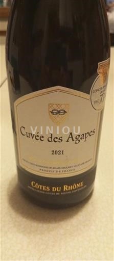 Thung lũng Rhône Côtes-du-rhône Cuvée des Agapes 2021