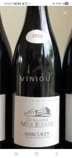 Burgundsko Mercurey Domaine Meix Foulot 2018