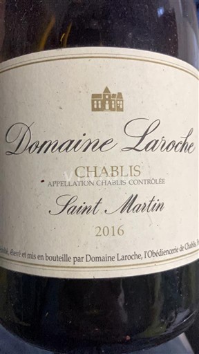 Burgundy Chablis Domaine Laroche Saint Martin 2016