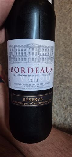 Bordeaux Réserve 2018