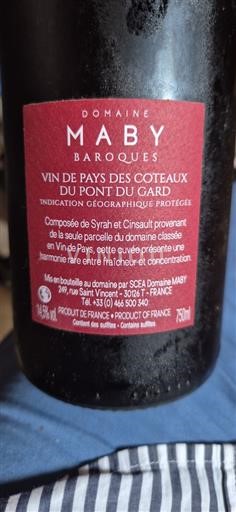 Rhône Valley Unspecified Domaine Maby Baroques Non-Vintage