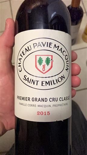 Bordeaux Saint-Émilion Premier Grand Cru Classé Château Pavie Macquin 2015