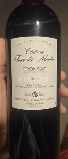 Bordeaux Fronsac Château Tour du Moulin 2019