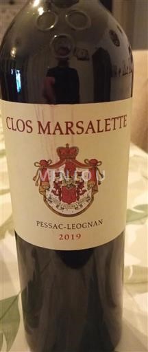 Bordeaux Pessac-Léognan Clos Marsalette 2019