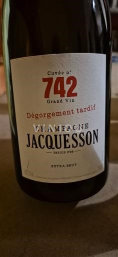 Champaña Champán Jacquesson n° 742 Dégorgement tardif Sin añada